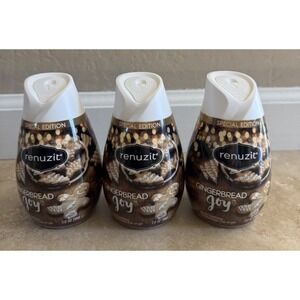 3-Renuzit Special Edition GINGERBREAD JOY Scent Gel Solid Air Fresheners NEW
